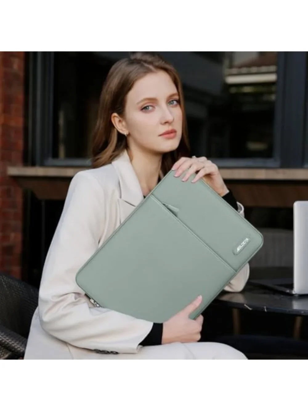 Stylish 15-Inch Laptop Sleeve Bag with Pocket, Water-Resistant & Lightweight
